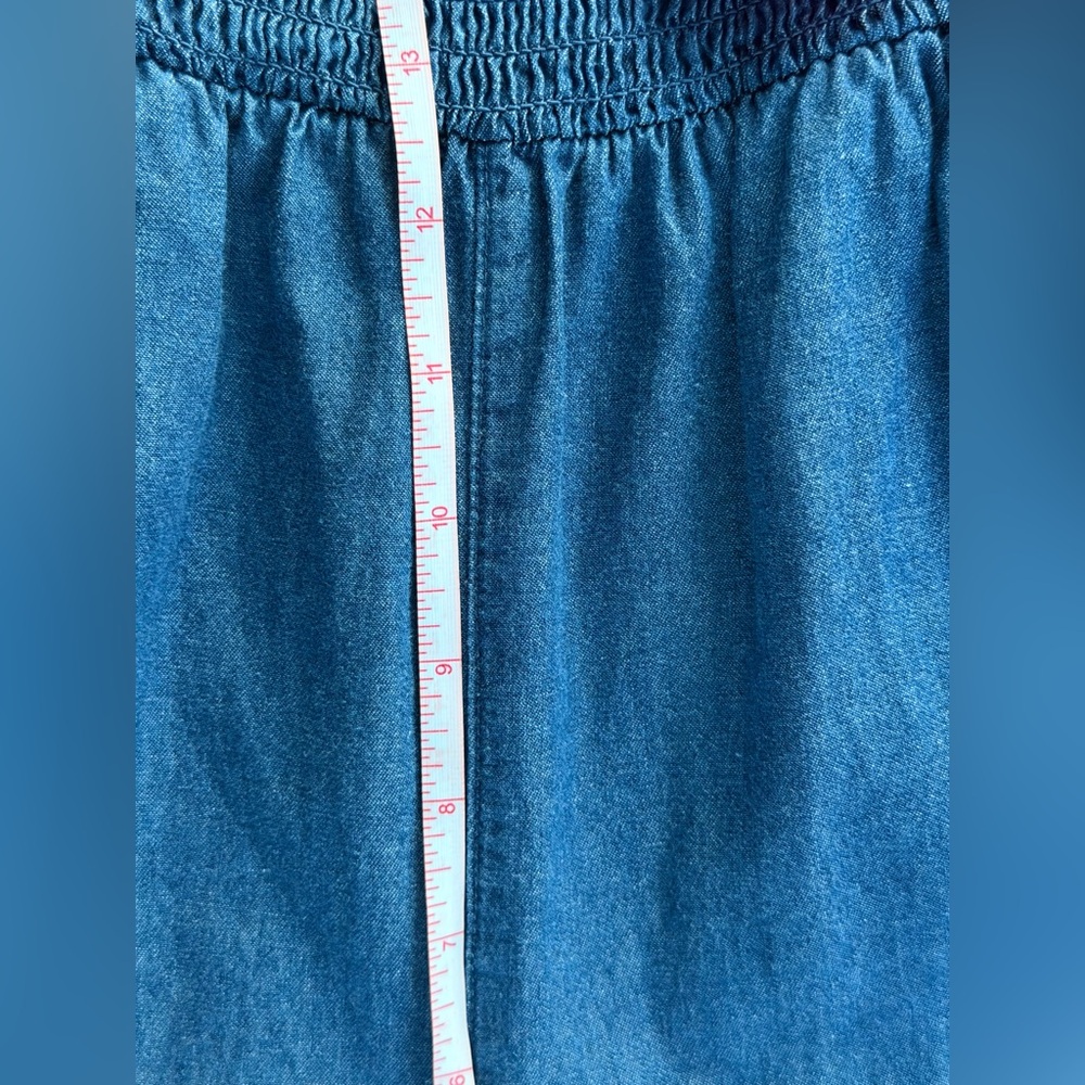 🦋 Francesca’s Blue Rain Wide-Leg Denim Jumpsuit - Picture 10 of 11